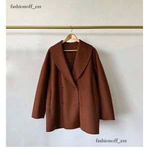 Radrocken Soft Jacket Coat Slouchy Wool Cashmere Double Breasse Pälsrock Högkvalitativ modetrend Coat Womens Coat 225