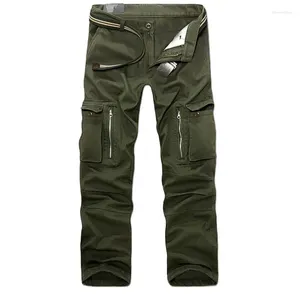Herrbyxor 2024 Autumn Winter Casual Overalls Män Multi-Pocket Plus Size Male Fashion Military Tactical Trousers