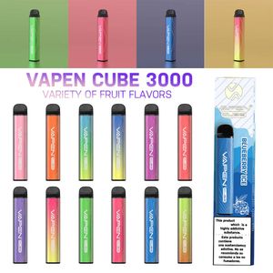 Original Vapen Cube 3000Puffs Einweg-Vape-Stift, 8,5 ml, vorgefüllte Pods, Kartusche, 1000 mAh, kein Ladegerät, Akku, 12 Geschmacksrichtungen, 0 % 2 % 5 %, Cube Desechables Pod Vape E-Zigarette