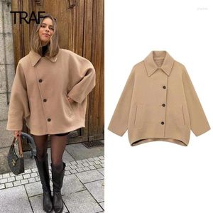 Women's Jackets Tweed Cropped Coat Women Bomber Jacket Autumn Winter Wool Coats & Mix Long Sleeve Top In Outerwear Chic Elegant