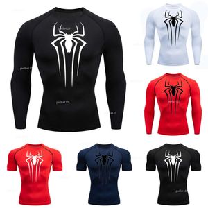 Mens Designer Sweatshirt Spider Mönster Sweatwicking Tight Fit Long Sleeve Sports T-Shirt Men's Training Shirt Tops