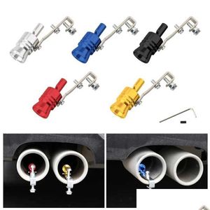 Distintivi per auto 1Pc Simulatore audio universale Turbo Fischio Dispositivo di rimontaggio del veicolo Tubo di scarico Silenziatore Consegna di goccia Automobili Motociclette Dhwd5