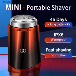 Elektriska rakare USB Portable Mini Electric Shaver for Men Beard Mini Men's Shaving Machine Blender Waterproof Sharp Blades Inget irritation Q240119