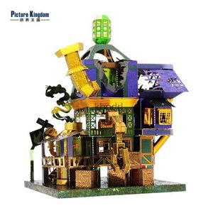 Hantverksverktyg Bild Kingdom 3d Metal Nano Puzzle Science Monster House Building Model Kits DIY 3D Laser Cutting Jigsaw Toys For Adults YQ240119