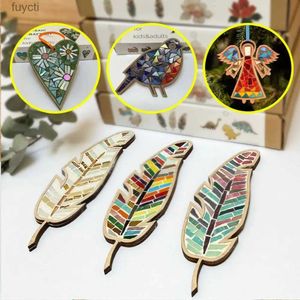 Konst och hantverk Creative DIY Stained Glass Craft Mosaic Kit Bright Feather DIY Mosaic Kit Arts and Crafts For Adults/Kids Handgjorda hantverk Lovers YQ240120