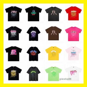 Spider Web Men's T-shirt Designer Sp5der Women's t Shirts Fashion 55555 Short Sleeves Hip Hop Singer Young Thug Same Foam Letter Couple Pink Tee O0w9