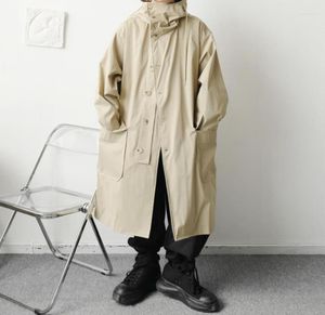 Men039S Trench Coats Korean Streetwear Trenchcoat Men Gorentsize luźne swobodne vintage eleganckie z kapturem długi płaszcz Cloak Outerw8700223