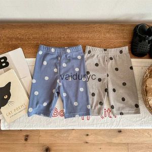 Shorts 2023 Summer ldren Summer New Dot Print Shorts Fashion Girls Cotton Leggings Baby High Waist Shorts Kids Casual Clothes H240508