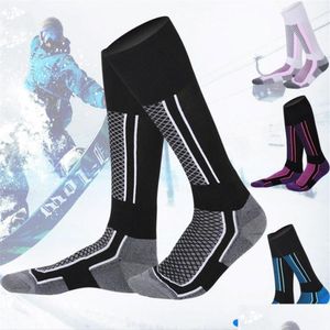 Sportsocken None Damen/Herren Winter Ski Schnee Sportsocken Thermal Long Walking Wandern Handtuchgröße Drop Delivery Sport im Freien Sportlich Dhoxk