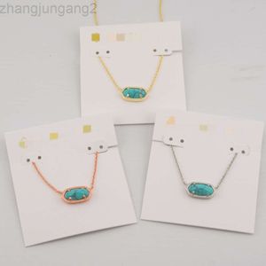 Designer Kendras Scotts Halskette Schmuck Instagram Minimalistischer elliptischer Riss Blau Türkis Anhänger Kurze Halskette Halskette Schlüsselbeinkette