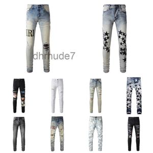 Herren Designer Amjeans Paige Fashion Skinny Straight Slim Nichtelastische zerrissene Jeans Design Hose Knieriss eng Größe 28-40 Lang Stil 2023 Sommer A053 5CWT