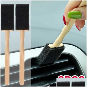 Car Badges Air Conditioner Vent Brush Detailing Blinds Duster Outlet Sponge Grille Cleaner Car-Styling Tools Drop Delivery Automobiles Dhxkc