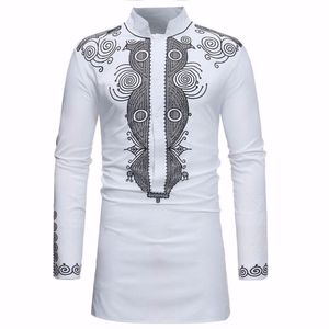 Mens Casual Shirts African Dashiki Shirt Men Spring Autumn New Stand Collar Long Sleeve Clothing Camisas Para Hombre Drop Delivery App DHZ2W