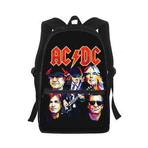 Сумки AC DC Band Мужчины Женские рюкзак 3D Print Fashion School School Back Backpack Kids Travel Plouds Sack