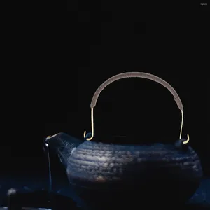 Servis uppsättningar metall te potten handtag tillbehör ersättare leveranser 7 tum u form vattenkokare tekanna handgjorda stick keramik