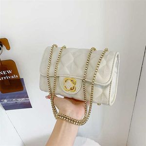 Women's 2023 New Fragrant Wind Lingge Embroidered Thread Chain Versatile and Simple Single Shoulder Skew Straddle Small Square Bag 80% off outlets slae