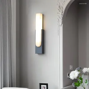 Lampy ścienne czarny kinkiet Nordic Light Goodeneck marmurowe świece lukier