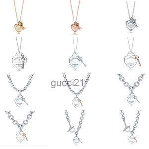 Luksusowy design popularny S925 Sterling Silver Key Gold Diamond Naszyjnik Popularny kołnierz wisiorek z pudełkiem Ymmj