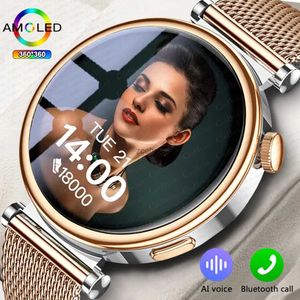 Orologi intelligenti per orologio 4 mini 2024 Nuove donne di moda Smartwatch Schermo AMOLED Visualizza sempre la frequenza cardiaca Chiamata Bluetooth Smart Watch Ladies + Box