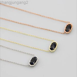 Designer Kendras scotts Neclace Jewelry Instagram Minimalist Oval Black Glass Pendant Short Necklace Neck Chain Collarbone Chain