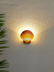 Lampada da parete Moderna impermeabile Shell Luci Corridoio Corridoio Balcone Giardino Esterno Interno Illuminazione a LED Soggiorno Lampade da bagno