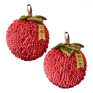 Towel Chenille Hand Persimmon Shaped Kitchen & Bathroom Drying Towels Cream With Hook For Year