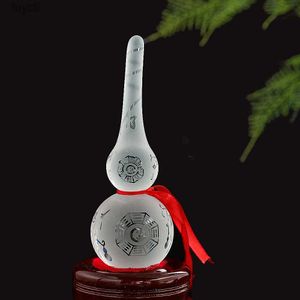 Arts and Crafts Dull Polish Calabash Gourd Glass Crystal Ornament Yin Yang Tai Chi Eight Trigrams Mascot Fortune Crafts DIY Feng Shui Desk Decor YQ240119