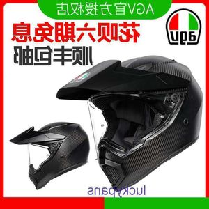 AGV AX9 Carbono Soldado Vezel Capacete de motocicleta off road outono e inverno Capa completa Capacetes de corrida masculinos e femininos Rally Four Seasons CYUR