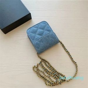 المصمم - حقائب الحقائب المحفظة الأزرق الدنيم محفظة القابض حقائب اليد لسحر نساء 2024