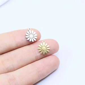 Charms 10st rostfritt stål högkvalitativt spegel Polska smycken Flower Pendant Diy Handcraft Waterproof Antialllergic