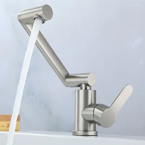 Rubinetti del lavandino da bagno rubinetto cromata 108 ° bacino di rotazione tap g1/2 foro singolo foro in acciaio inossidabile miscelatore