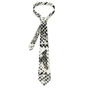 Bow Ties White Snakesskin Tie Animal Print Design Neck Cool Fashion Collar For Adult Daily Wear Släder Tillbehör