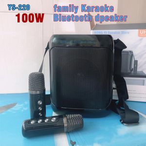 Högtalare YS220 Ny 100W Peak High Power Bluetooth -högtalare Portable Sound Box Equipment With Wireless Mic Outdoor Family Karaoke Högtalare