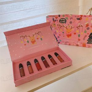 M Lip Makeup 6 цветов блеск для губ увлажняющая жидкая помада набор блесков для губ для рождественского подарка с сумкой