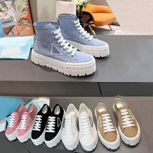 Designer Casual Shoe Platform Womens Sports Trainers Woman Lace-up Sneaker Leather Cloth Flat Bottom Lady Gym Sneakers High Cut Shoes Size 35-40-41 with Box 52937 s s