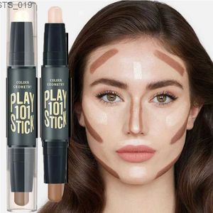 Concealer New Face Concealer Pen Long Lasting Dark Circles Corrector Contour Concealers Stick Double Head High Gloss Face Cosmetic Makeup