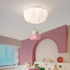 Żyrandole ciepłe romantyczne pokój dziecięcy uroczy balon powietrza Niedźwiedź światło LED Modern Nursery Little Boy Girl Bedroom żyrandol