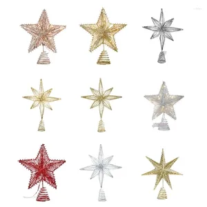 Decorazioni natalizie Albero festivo in filo di ferro che illumina l'ornamento di toppers a stella a cinque punte per atmosfere festive