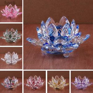 Sanat ve El Sanatları Crystal Lotus Çiçek Heykelcik Ev Düğün Dekorasyon Cam Zanaat Koleksiyonu Kağıt Ağırlık Masa Süsleri Hediyelik Hediyeler YQ240120