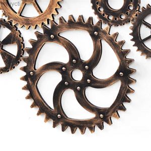 Arts and Crafts 29cm Retro Industrial Style Black Gear Wall Decoration Bar Party Home Art Decor Mural Wooden Gear Ornament Craft Gift Pendant YQ240119
