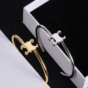 Simple Bracelet Girls Silver Gold Luxury Pattern Fashion Bangle Bracelets Womens Wristband No Buckle Designer Fine Jewelry with Box