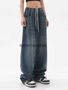 Damenjeans 2022 Damen American Vintage Baggy Jeans Elastische Taille Übergroße Lange Hose Denim Hose Weites Bein Streetwear Gerade Basic Dailyephemeralew