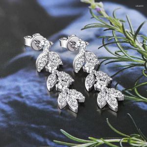 Dangle Earrings DRring 0.6CTTW Tassel Moissanite Drop For Women Luxury Sparkling Wedding Bride Jewelry S925 Sterling Silver Wholesale