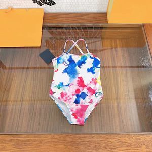 夏の女の子の水着セット親子水着夏1枚の水着クラシックプリントレターガールズレディース水着CSD2401193-6