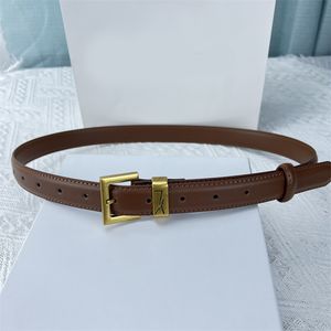 Retro läderbälte för man designer bälte kvinnor tyst ceinture luxe affärsklassisk lady bälten mode jeans dekorativ tunn midjeband brun kaffe hg084