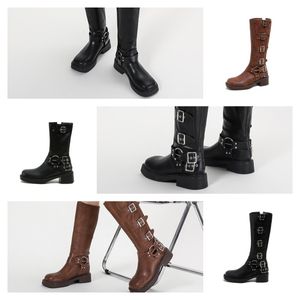 Winter-Luxus-Capahutta-Damen-Stiefeletten, schwarzes Kalbsleder, roter Designer-Stiefel, spitzer Zehenbereich, Stiletto-Absatz, Damen-Motorradstiefel mit dicker Sohle, Party, Hochzeit, BOX 35–40