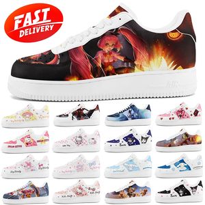 Maßgeschneiderte Schuhe Design-Schuhe Cartoon-Schuhe Laufschuhe Anime Hallo Ketty King of Glory Kuromi Weiß Schwarz Rot Blau Weihnachts-Angela-Outdoor-Sneaker