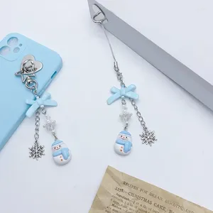 Keychains Snowman Snowflake Hanging Pendant Sweet Phone Strap Bag Decoration Portable Y2K Lanyard For Girls Women