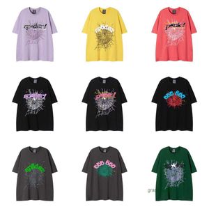Spider Web Men's T-shirt Designer Sp5der Women's t Shirts Fashion 55555 Short Sleeves Summer New Brand Couple Printed Scsj