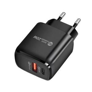 20W PD typu C Szybka ładunek QC3.0 USB-C Szybka ładowarka Adapter US EU UK Plug na iPhone 15 Samsung S24 S23 Smartfona Xiaomi